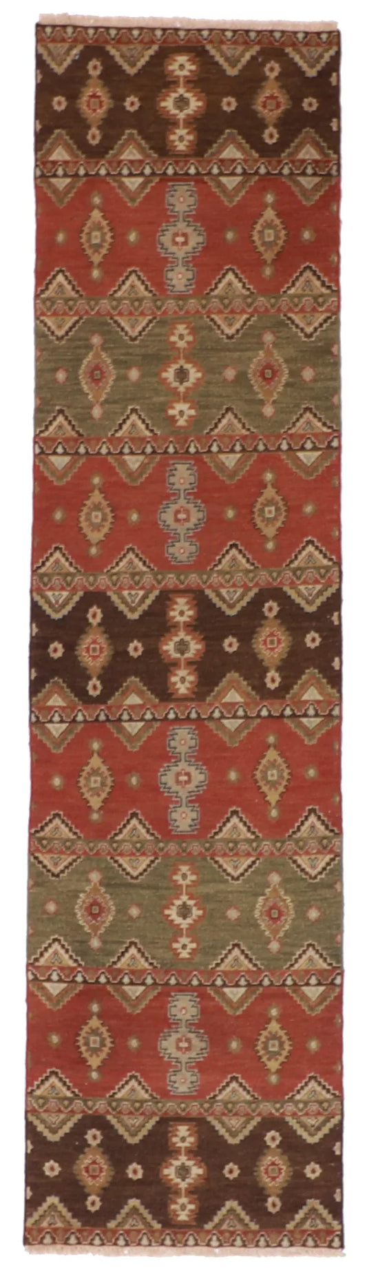 2.7 x 10.1 - Kazak Fine/Wool Geometric Rectangle - Finest Hand-Knotted Quality Wool — 58770