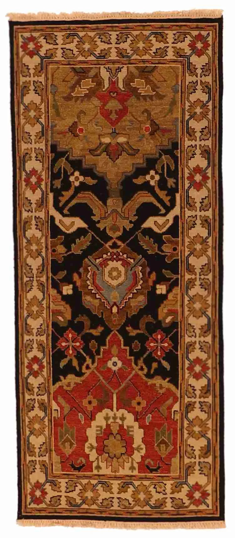 W 2.6 L 6 Sumak Gashgaie Runner 100% Wool Handmade Geometric Design - 58773