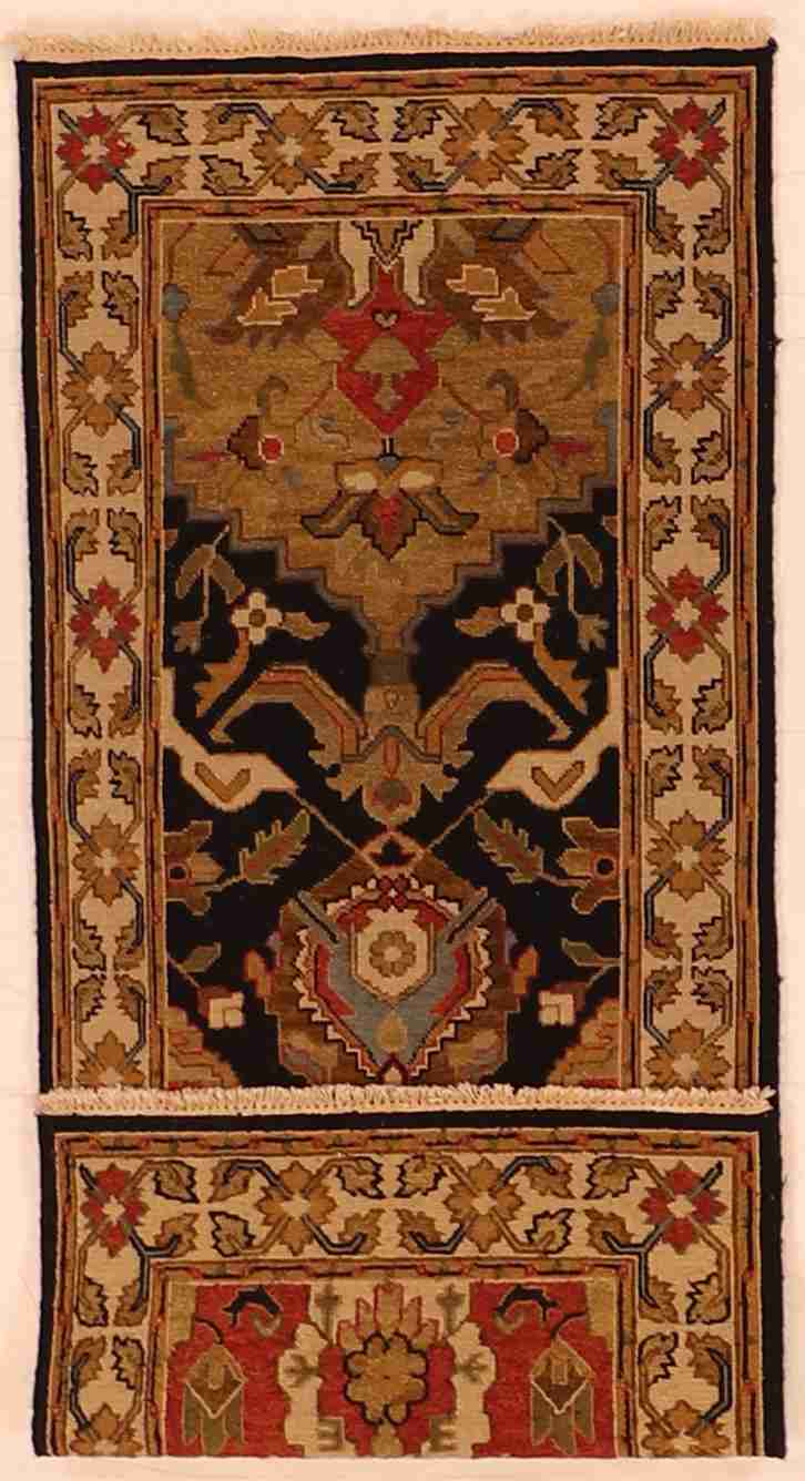 W 2.6 L 6 Sumak Gashgaie Runner 100% Wool Handmade Geometric Design - 58773