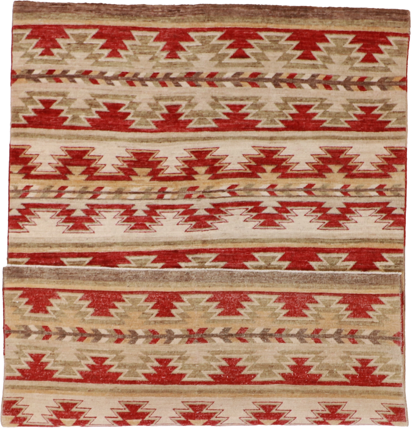 W 4.11 L 7.3 Mountain Modern 100% Wool Hand-Woven Geometric Design - 58795