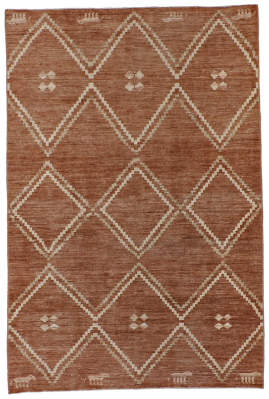 5.11 x 8.11 - Mountain Modern Wool Western Rectangle - Finest Hand-Knotted Quality Wool — 58816