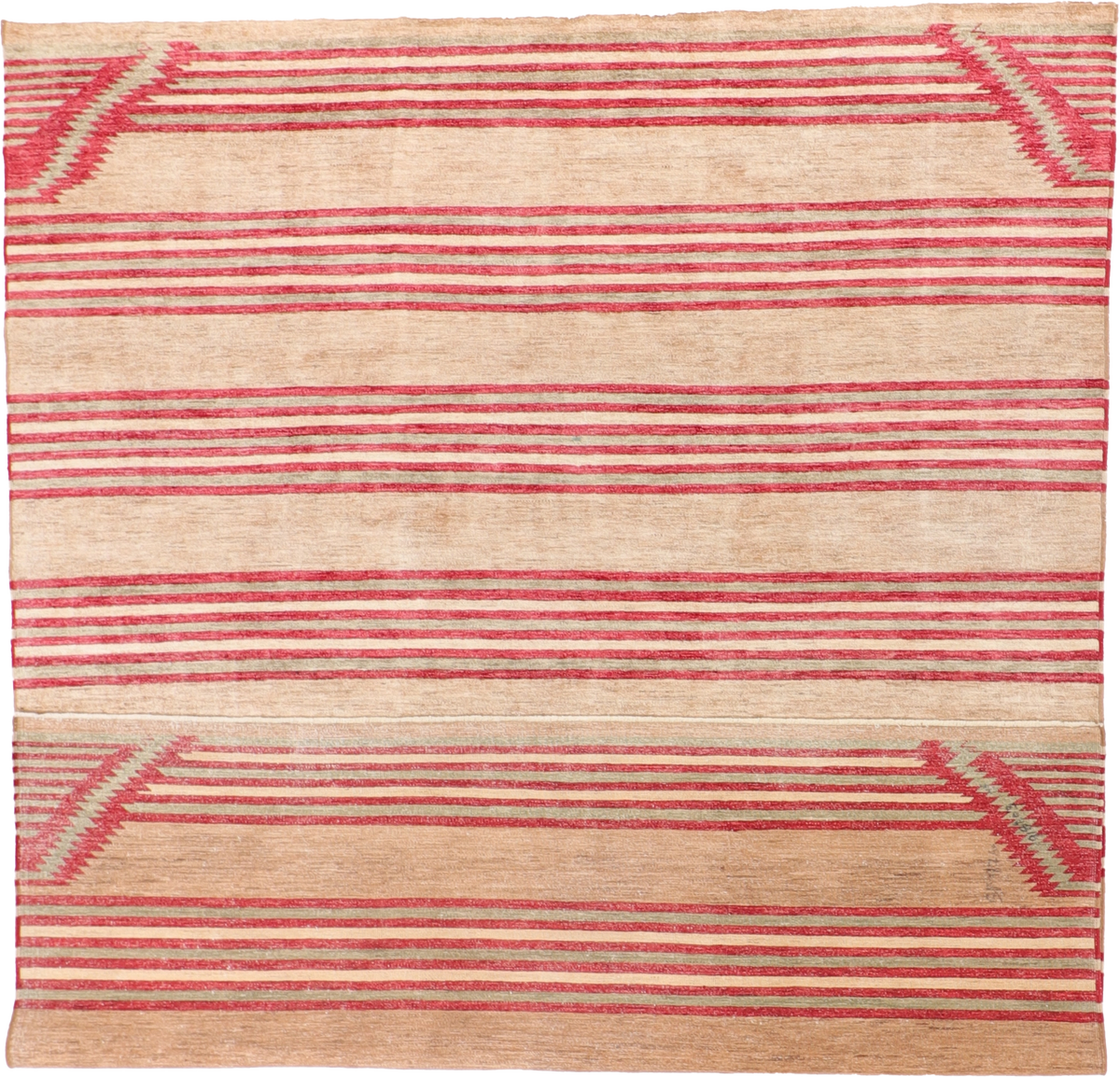 W 8.6 L 10.10 Mountain Modern 100% Wool Hand-Woven Geometric Design - 58819