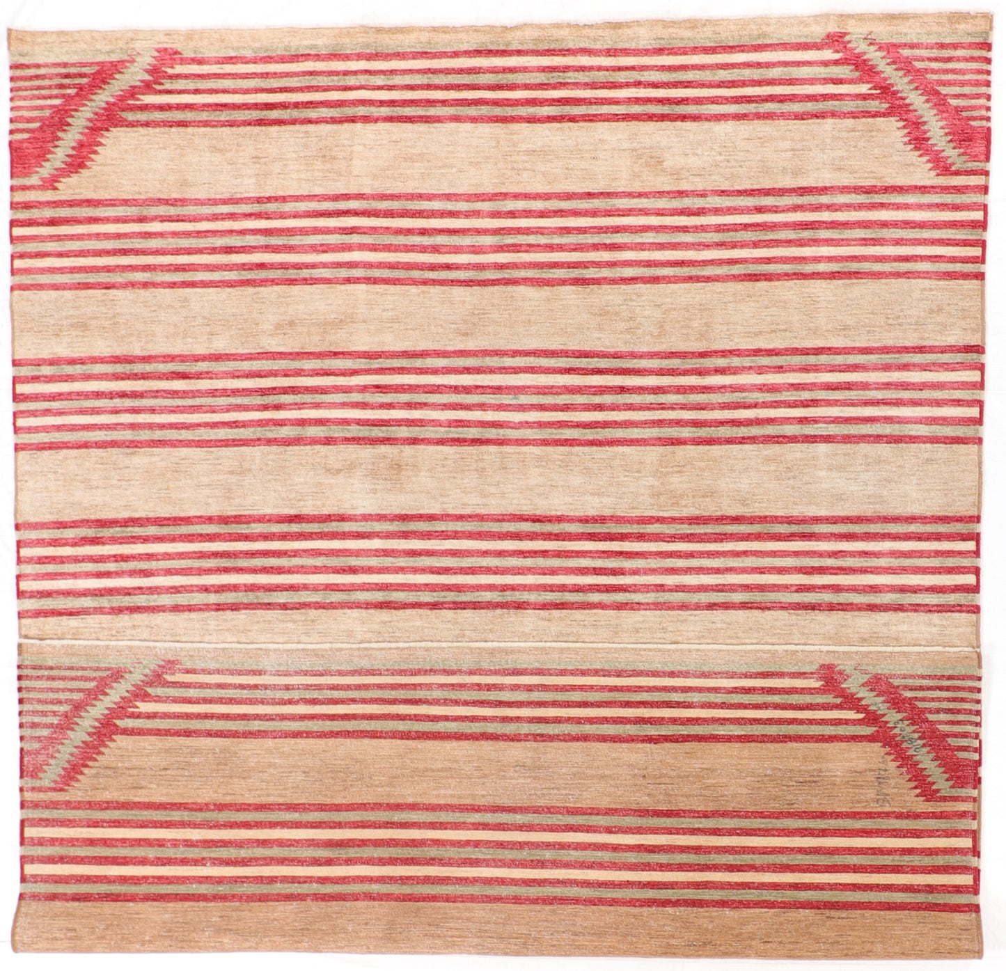 W 8.6 L 10.10 Mountain Modern 100% Wool Hand-Woven Geometric Design - 58819