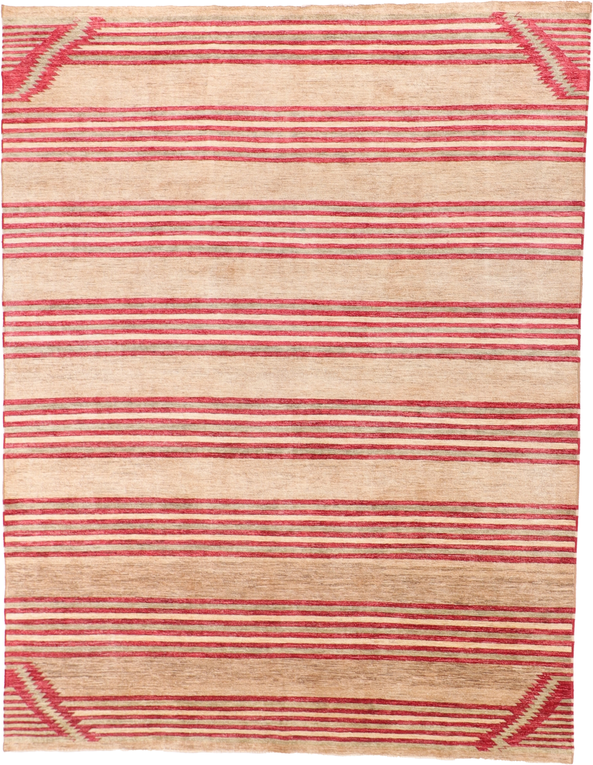 W 8.6 L 10.10 Mountain Modern 100% Wool Hand-Woven Geometric Design - 58819
