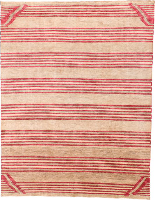 W 8.6 L 10.10 Mountain Modern 100% Wool Hand-Woven Geometric Design - 58819