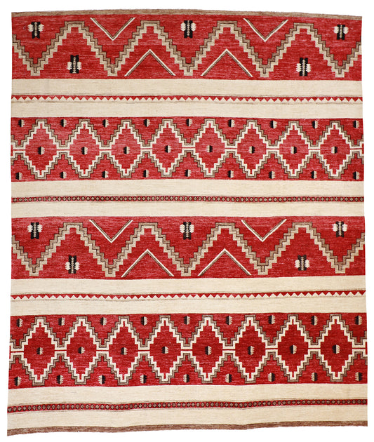 W 8.4 L 9.10 Mountain Modern 100% Wool Hand-Knotted Pile Rug - 58823