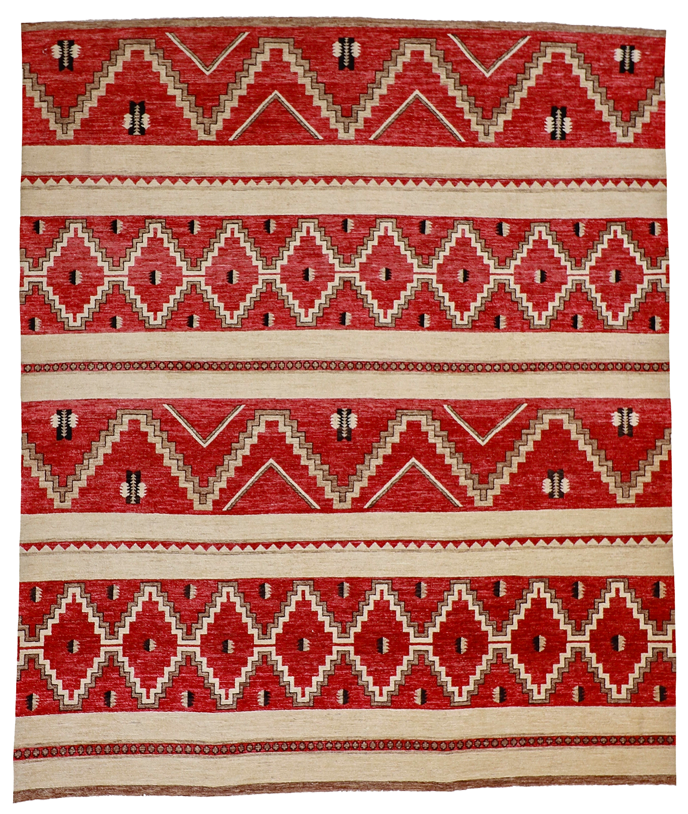 W 8.4 L 9.10 Mountain Modern 100% Wool Hand-Woven All-Over Design - 58823