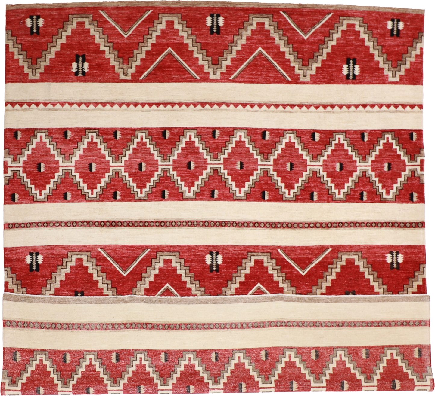 W 8.4 L 9.10 Mountain Modern 100% Wool Hand-Woven All-Over Design - 58823
