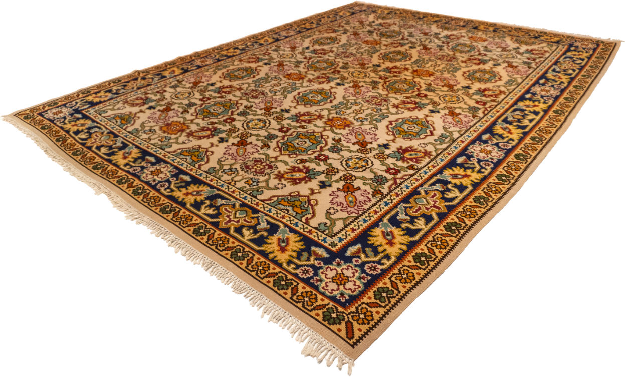 W 8.7 L 11.4 Kilim 100% Wool Hand-Woven Geometric Design - 58828