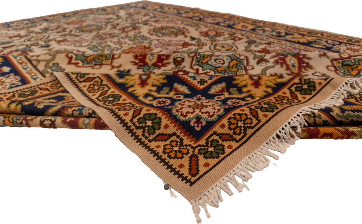 W 8.7 L 11.4 Kilim 100% Wool Hand-Woven Geometric Design - 58828