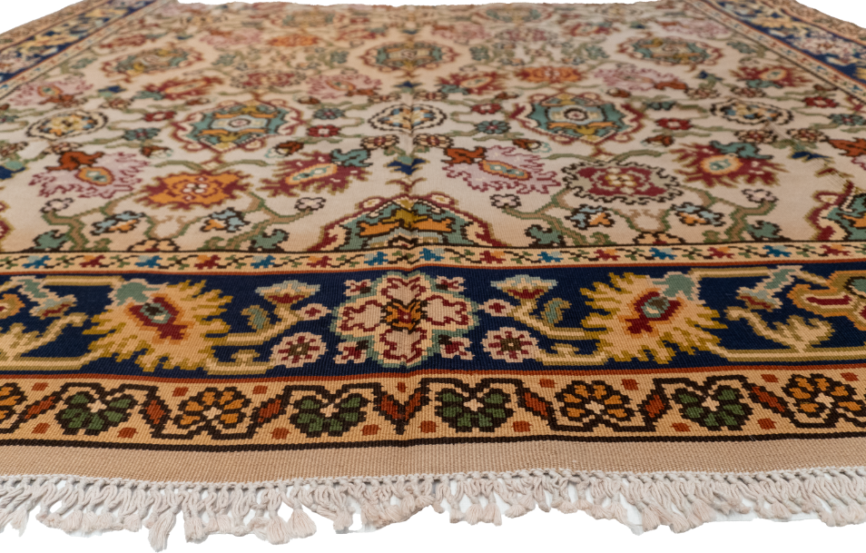 W 8.7 L 11.4 Kilim 100% Wool Hand-Woven Geometric Design - 58828