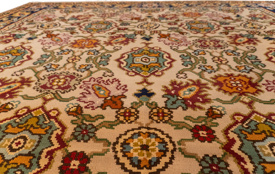 W 8.7 L 11.4 Kilim 100% Wool Hand-Woven Geometric Design - 58828