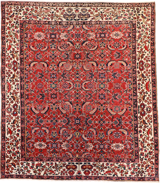 W 11 L 12.7 Bakhtiarie 100% Wool Hand-Woven All-Over Design - 58842