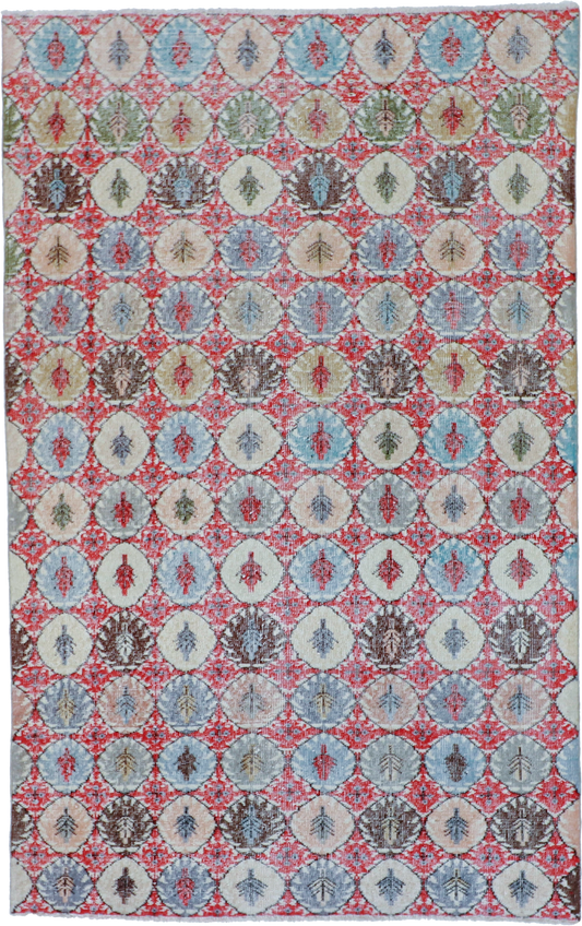 W 4.8 L 7.4 Modern 100% Wool Hand-Woven All-Over Design - 58852