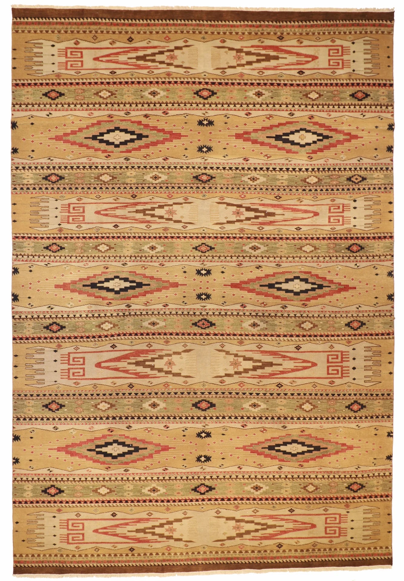 12 x 18 - Modern Fine/Wool Geometric Rectangle - Hand Woven Rug — 58862