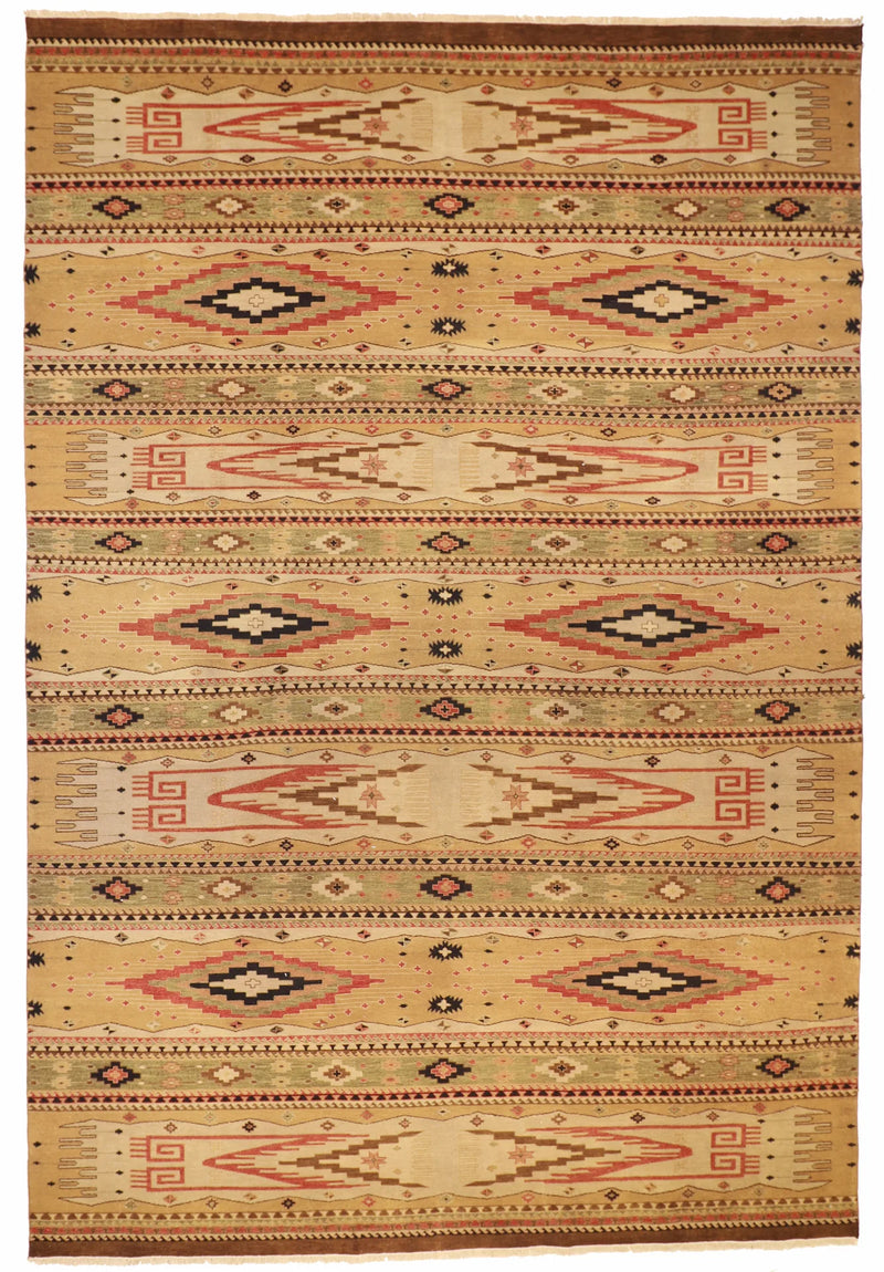 W 12 - L 18 - Mountain Modern Fine/Wool Geometric Rectangle - Hand Woven Rug - 58862