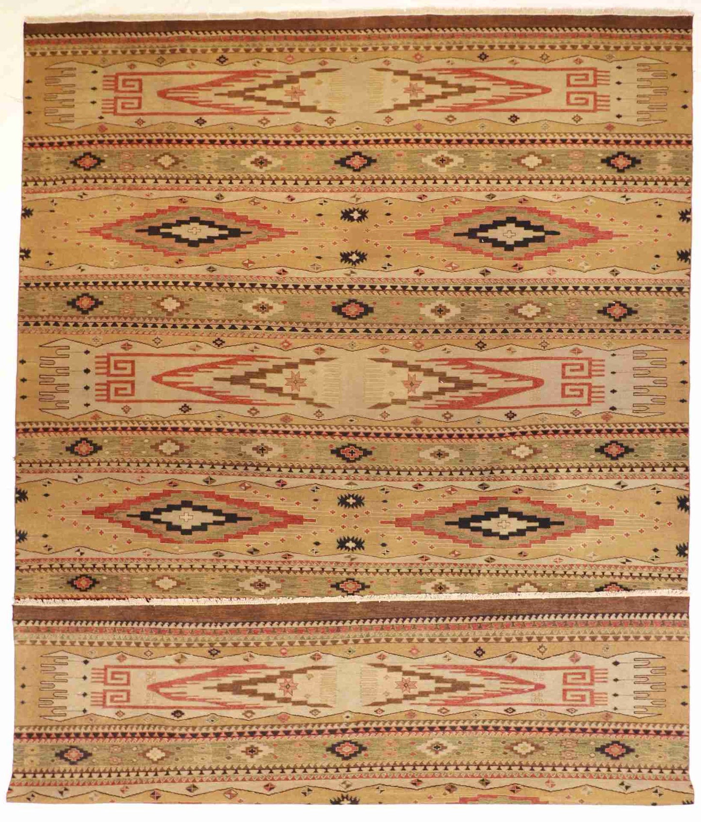 12 x 18 - Modern Fine/Wool Geometric Rectangle - Hand Woven Rug — 58862