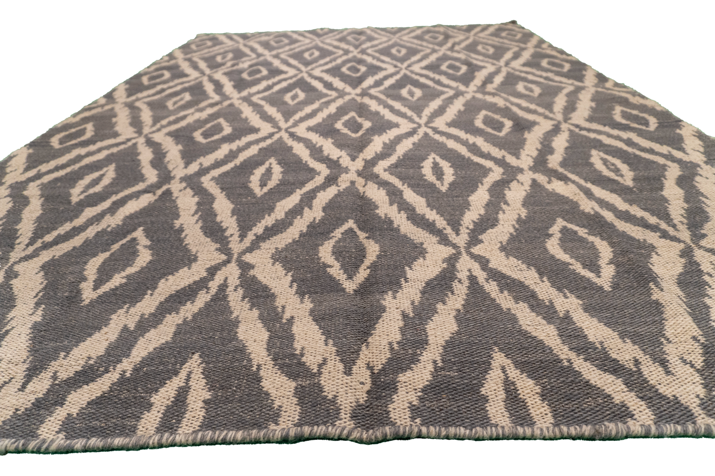 W 5.2 L 7.6 Kilim 100% Wool Hand-Woven All-Over Design - 58888