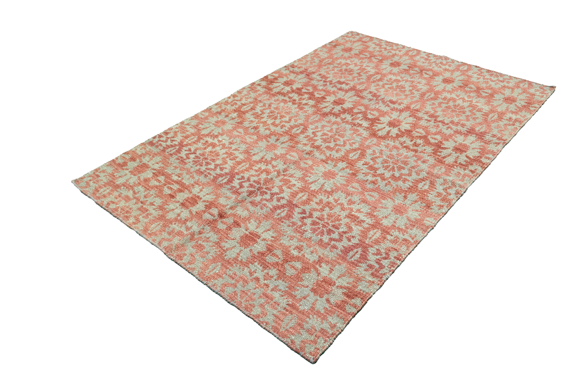 W 3.7 L 5.7 Kilim 100% Wool Hand-Woven All-Over Design - 58892