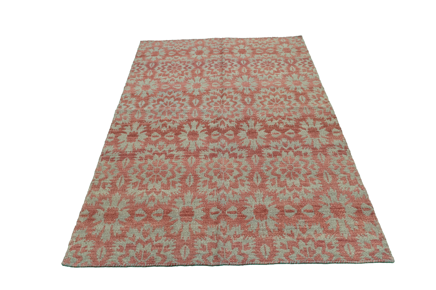 W 3.7 L 5.7 Kilim 100% Wool Hand-Woven All-Over Design - 58892