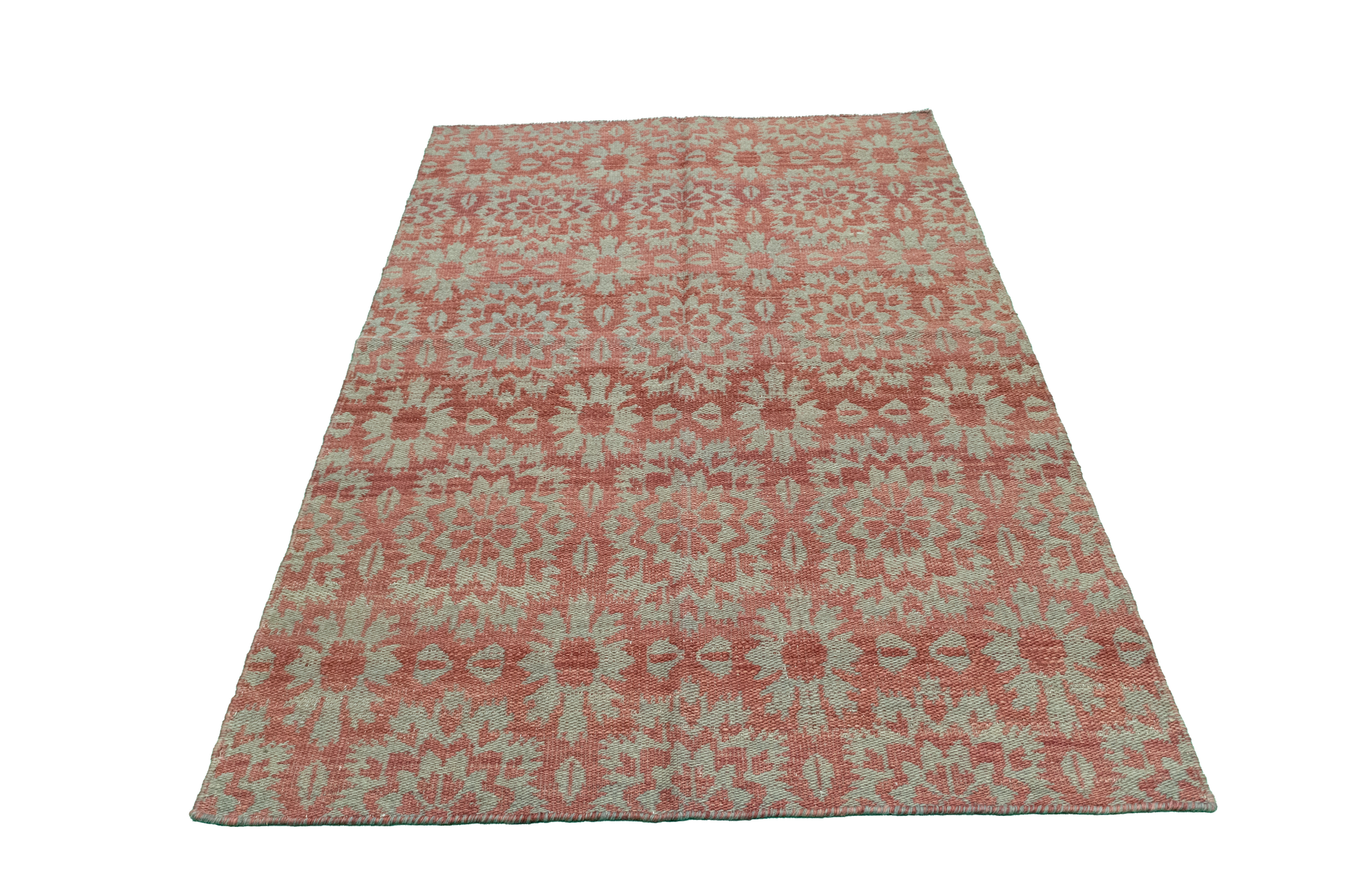 W 3.7 L 5.7 Kilim 100% Wool Hand-Woven All-Over Design - 58892