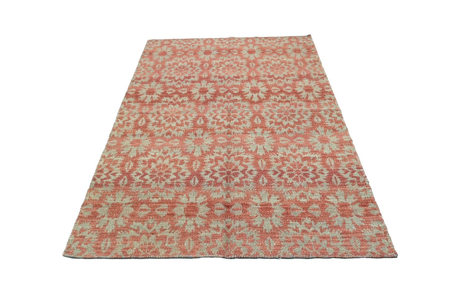 W 3.7 L 5.7 Kilim 100% Wool Hand-Woven All-Over Design - 58892