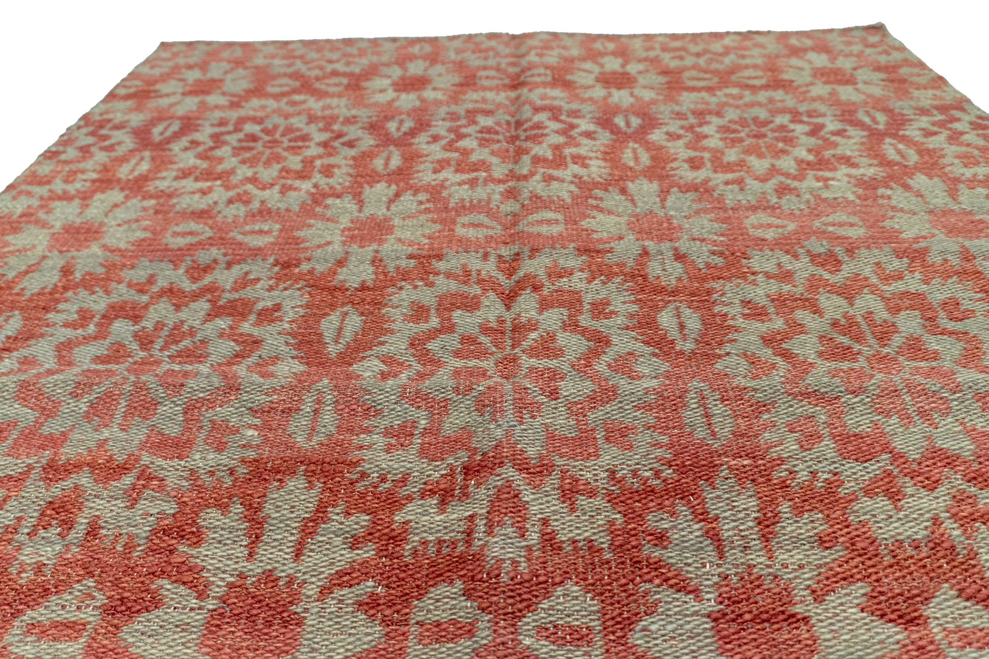 W 3.7 L 5.7 Kilim 100% Wool Hand-Woven All-Over Design - 58892