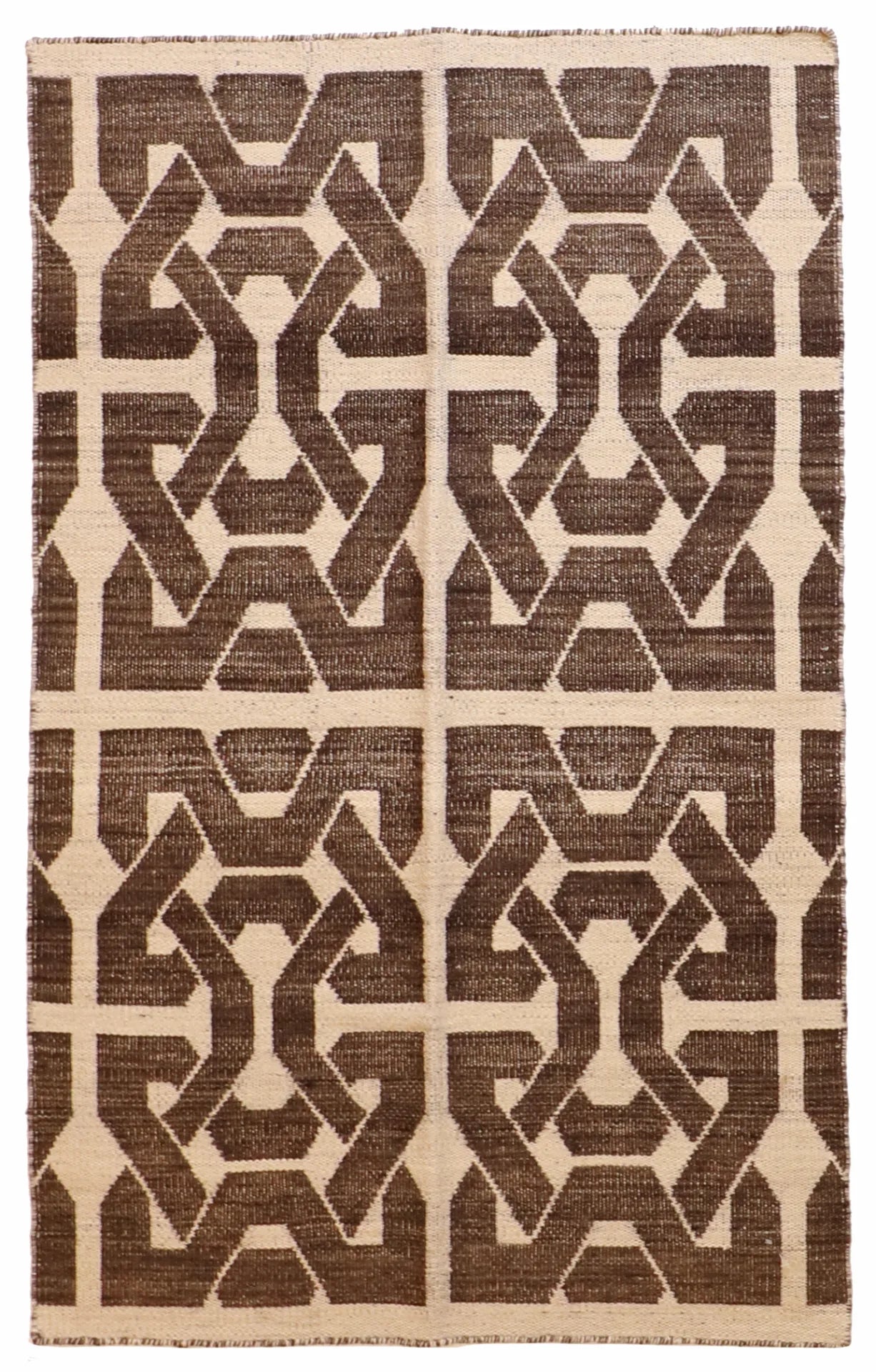 3.7 x 5.9 - Kilim Fine All Over Rectangle - Finest Hand-Made Quality Wool — 58897