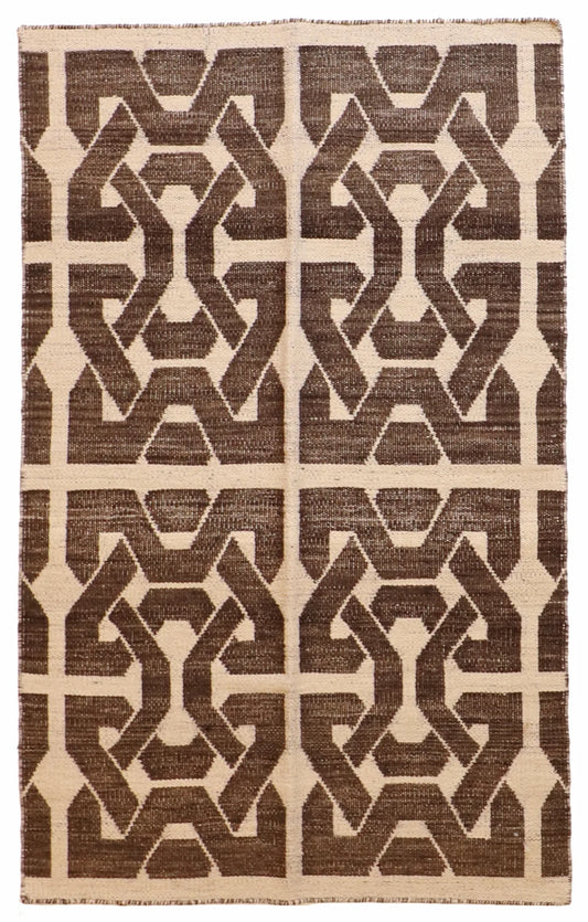 3.7 x 5.9 - Kilim Fine All Over Rectangle - Finest Hand-Made Quality Wool — 58897