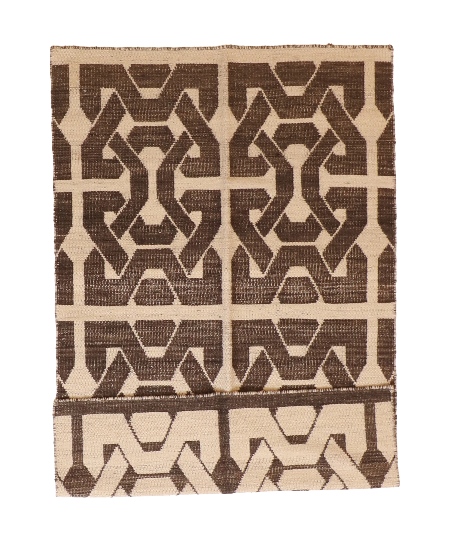 W 3.7 L 5.9 Kilim 100% Wool Hand-Woven All-Over Design - 58897