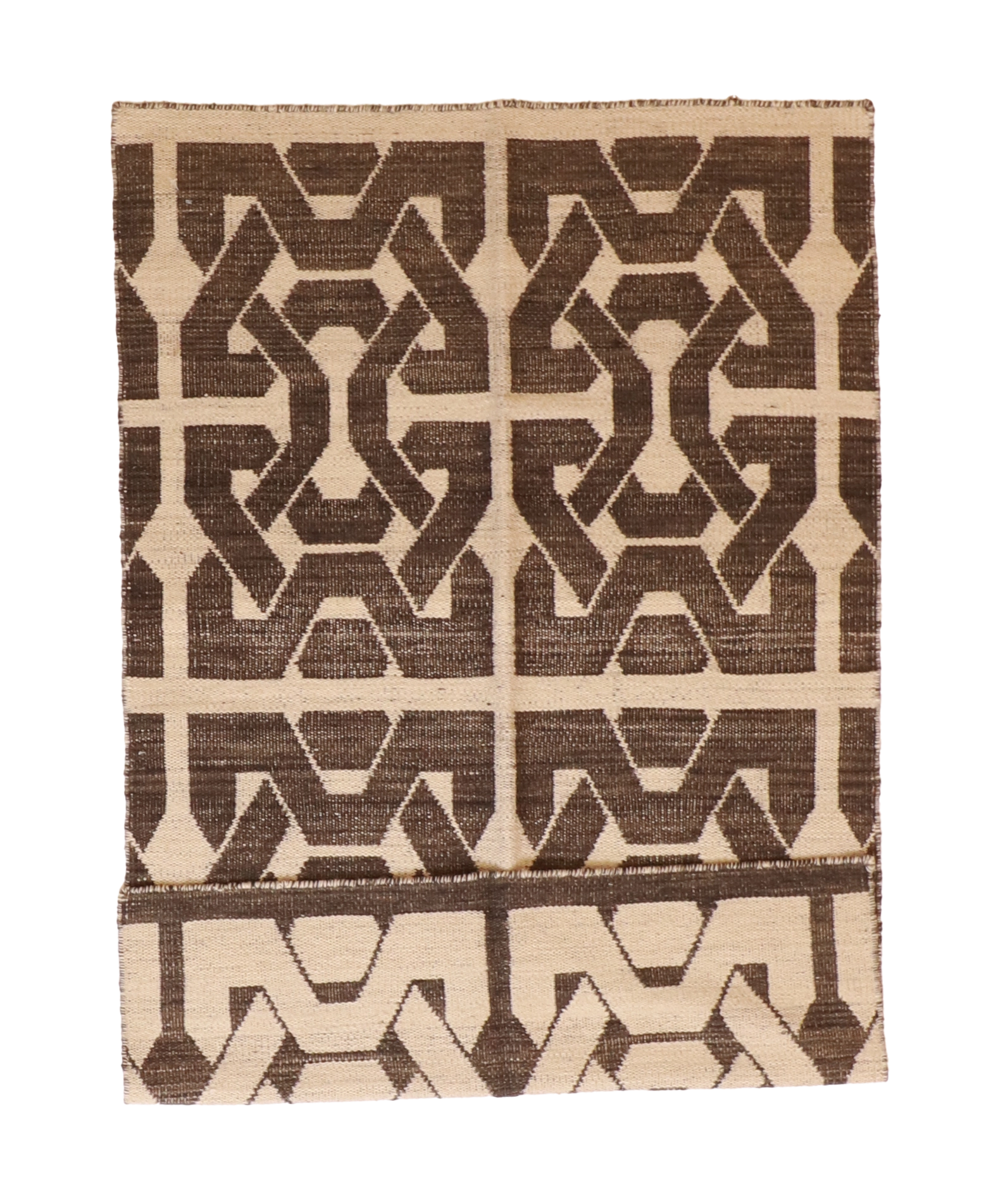 W 3.7 L 5.9 Kilim 100% Wool Hand-Woven All-Over Design - 58897