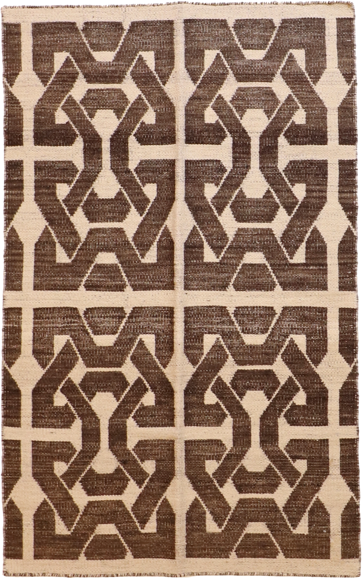 W 3.7 - L 5.9 Kilim 100% Wool Hand-Woven All-Over Design - 58897