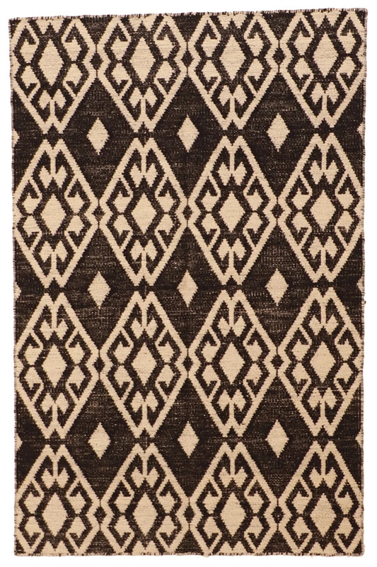 3.7 x 5.6 - Kilim Fine All Over Rectangle - Finest Hand-Made Quality Wool — 58898