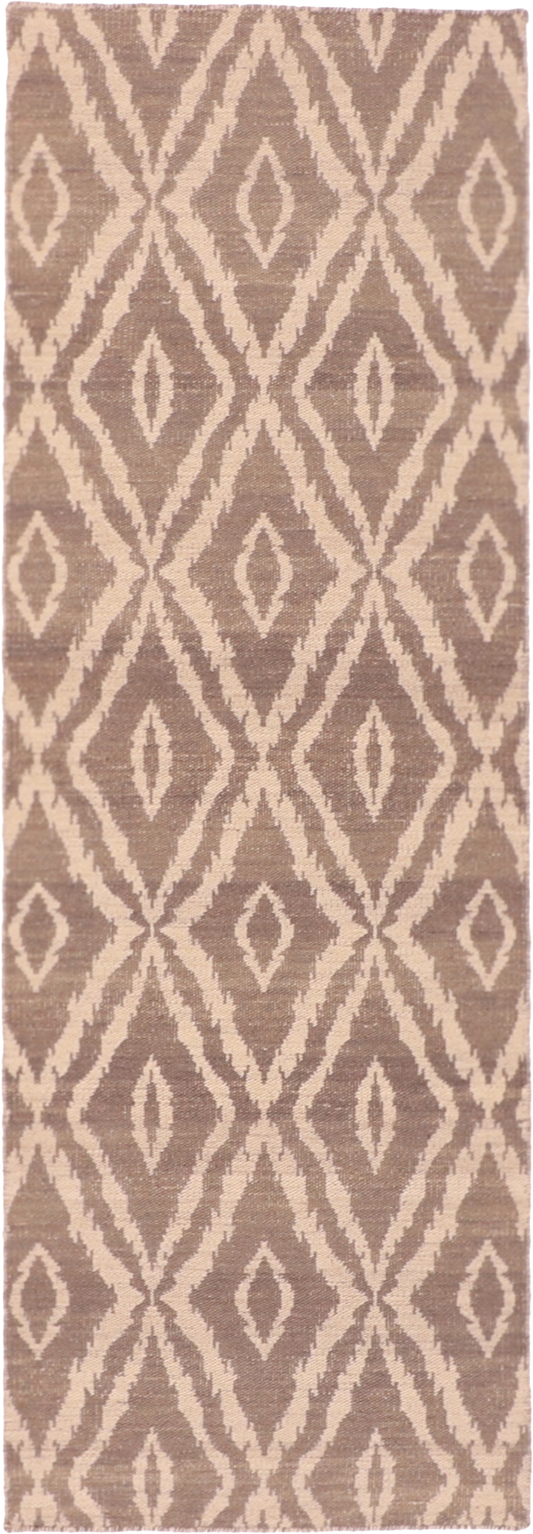 W 2.8 - L 7.10 Kilim Runner 100% Wool Hand-Woven All-Over Design - 58902