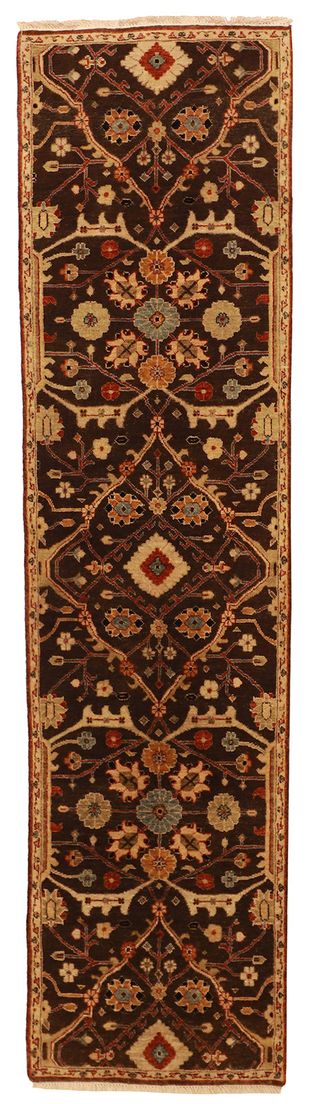 W 2.7 L 10 Mahal Runner 100% Wool Hand-Woven All-Over Design - 58911