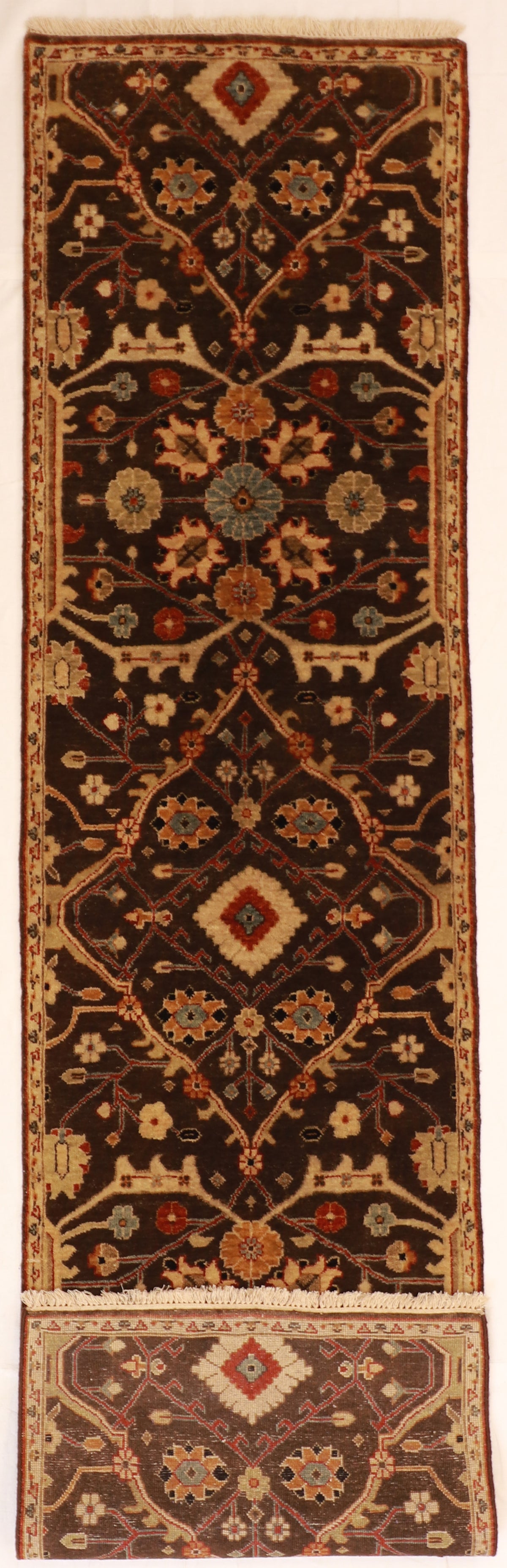 W 2.7 L 10 Mahal Runner 100% Wool Hand-Woven All-Over Design - 58911