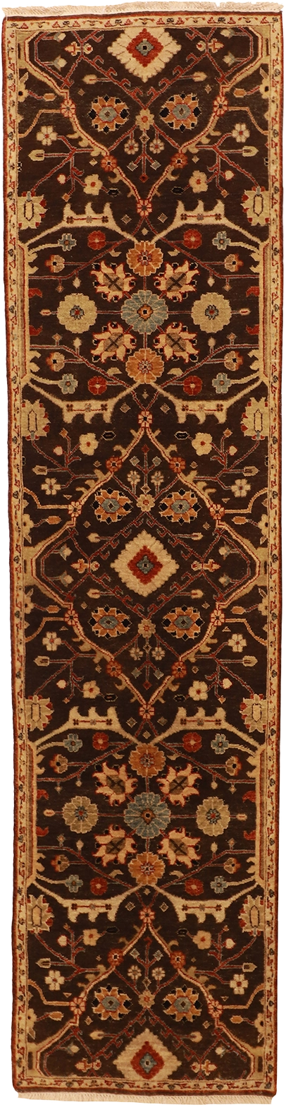 W 2.7 L 10 Mahal Runner 100% Wool Hand-Woven All-Over Design - 58911