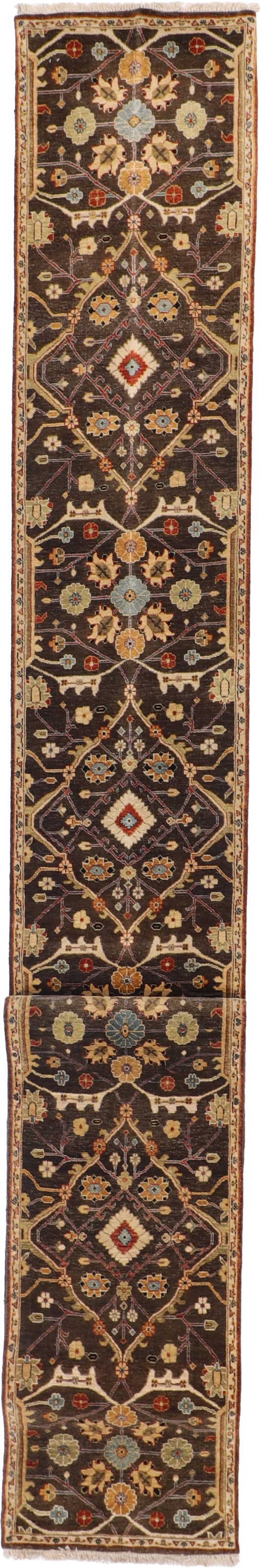 W 2.6 L 25 Mahal 100% Wool Hand-Woven All-Over Design - 58912