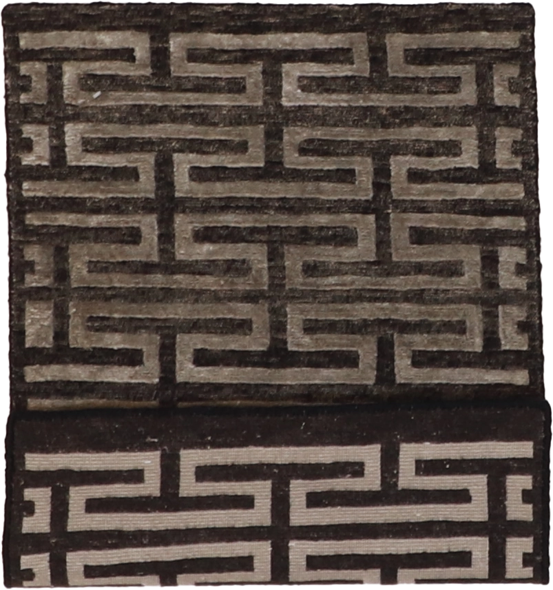 W 2 L 3 Modern Wool And Silk Blend Hand-Woven All-Over Design - 58916