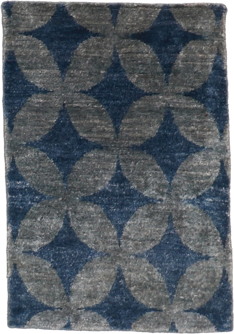 W 2 - L 3 Modern 100% Silk Hand-Woven All-Over Design - 58917