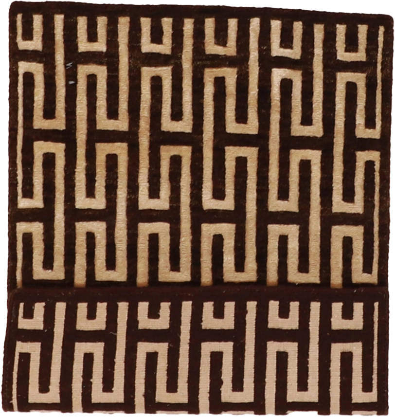 W 2 L 3 Modern Wool And Silk Blend Hand-Woven All-Over Design - 58929