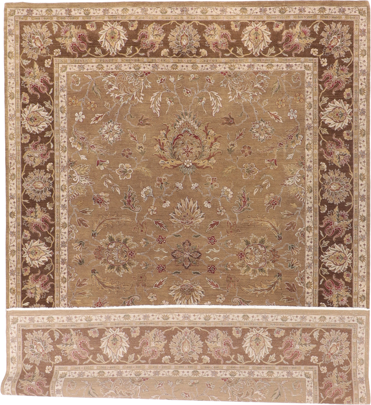 W 9 L 12 Kashan 100% Wool Hand-Woven All-Over Design - 58951