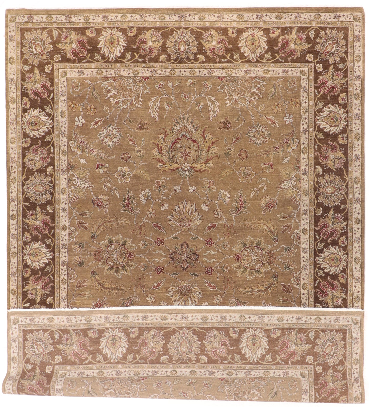 W 9 - L 12 - Kashan Fine All Over Rectangle - Hand Woven Rug - 58951