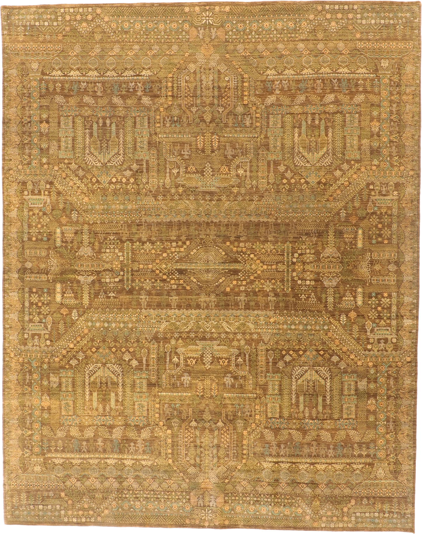 W 8 L 10.2 Tree Of Life 100% Wool Hand-Woven All-Over Design - 58952