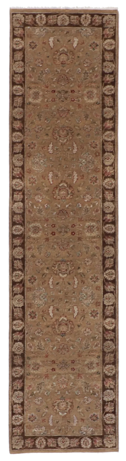 W 2.6 - L 10.2 - Kashan Fine/Wool All Over Rectangle - Finest Hand-Knotted Quality Wool - 58956