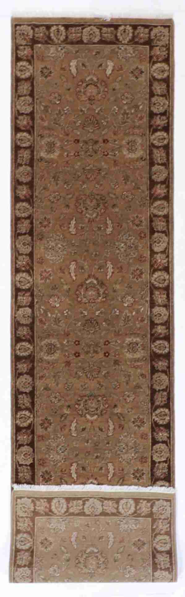 W 2.6 - L 10.2 - Kashan Fine/Wool All Over Rectangle - Finest Hand-Knotted Quality Wool - 58956