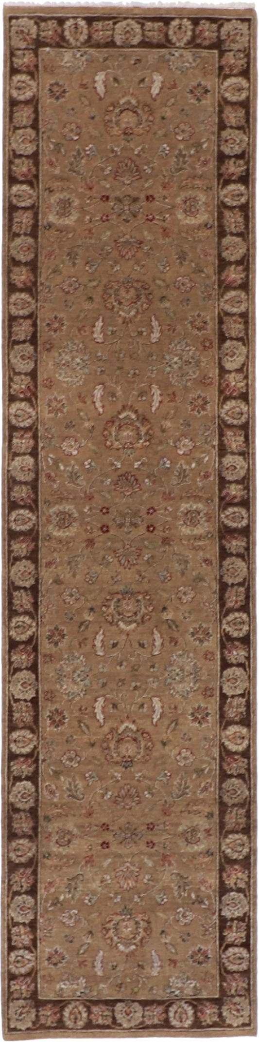 W 2.6 L 10.2 Kashan Runner 100% Wool Hand-Woven All-Over Design - 58956