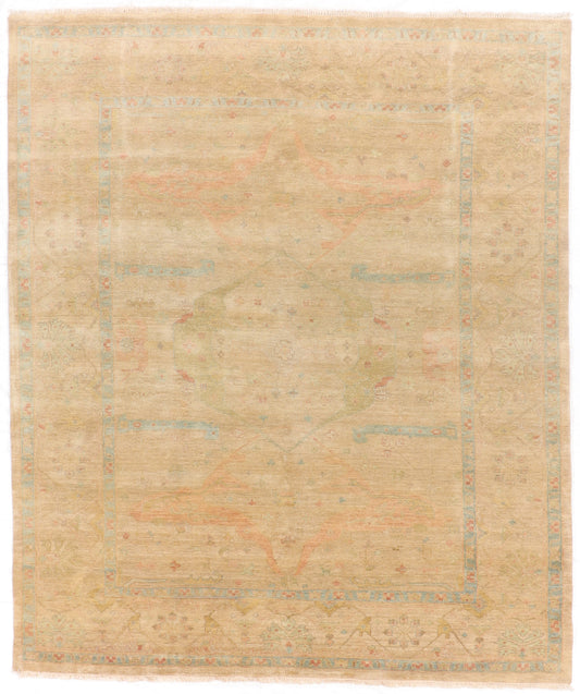 W 8 L 9.5 Zigler 100% Wool Hand-Woven Floral Design - 58966