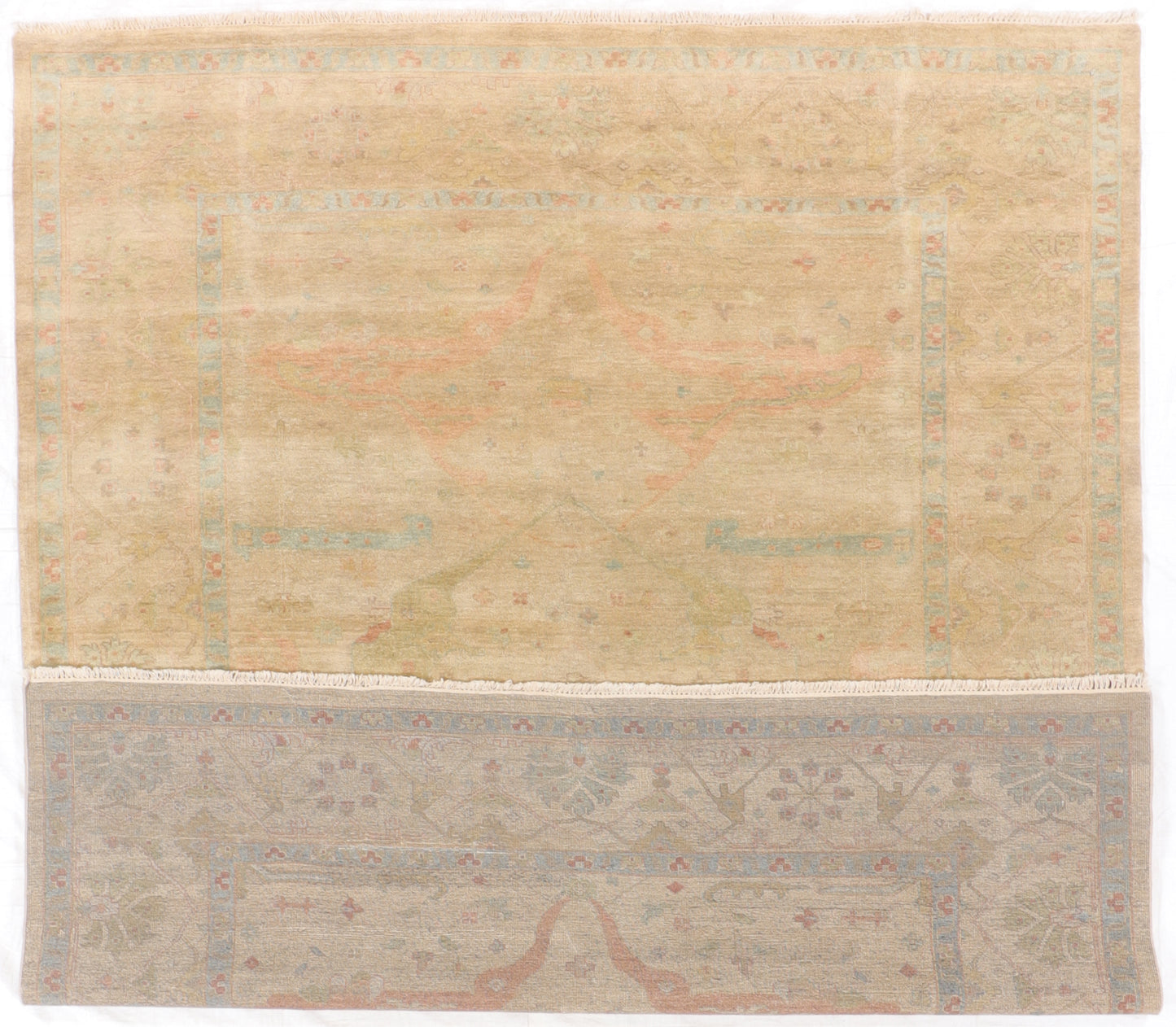 W 8 L 9.5 Zigler 100% Wool Hand-Woven Floral Design - 58966