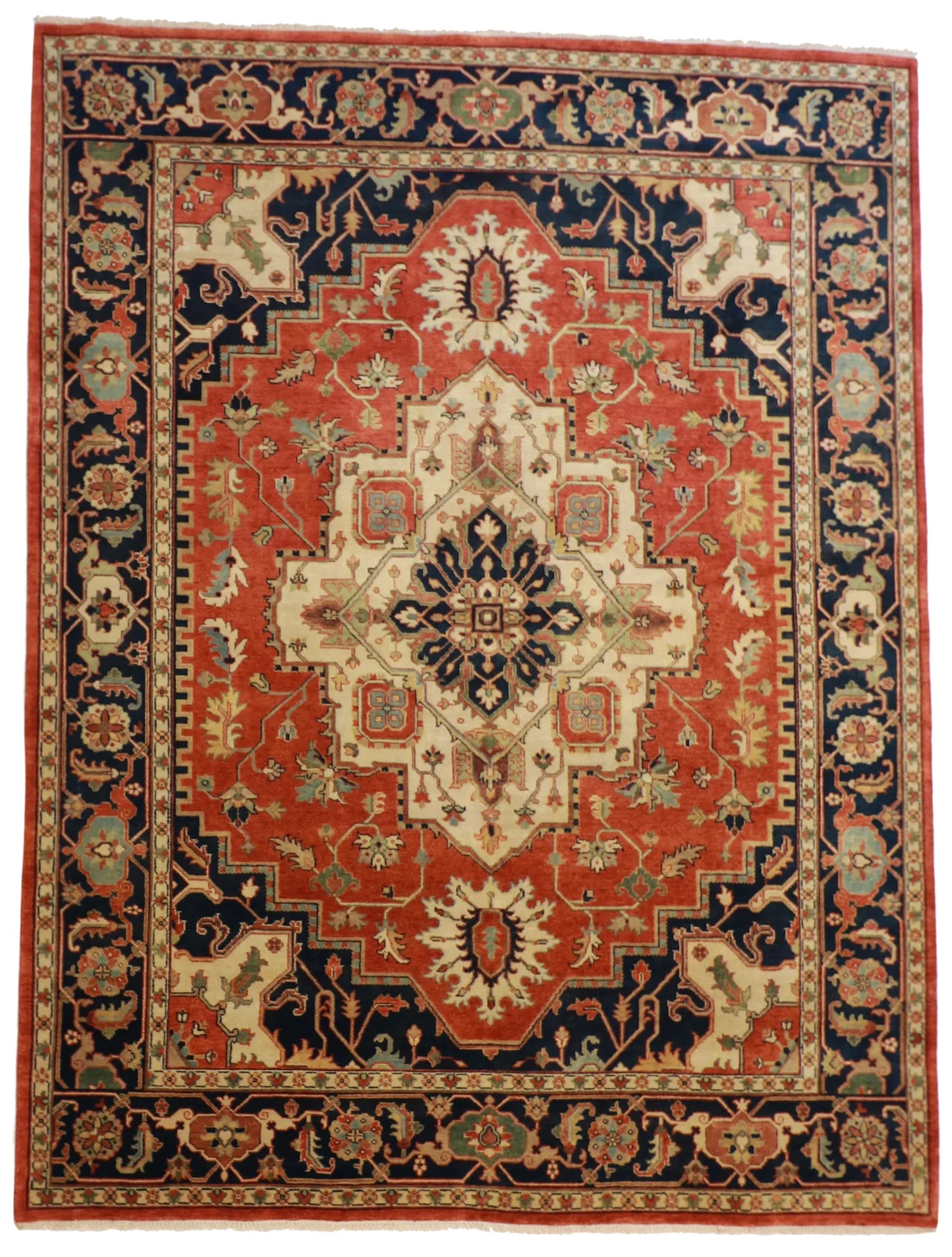 9 x12 - Heriz Fine/Wool Geometric Rectangle - Hand Knotted Rug — 58971